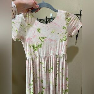 Sweet Honey leggy romper pink floral peony. EUC